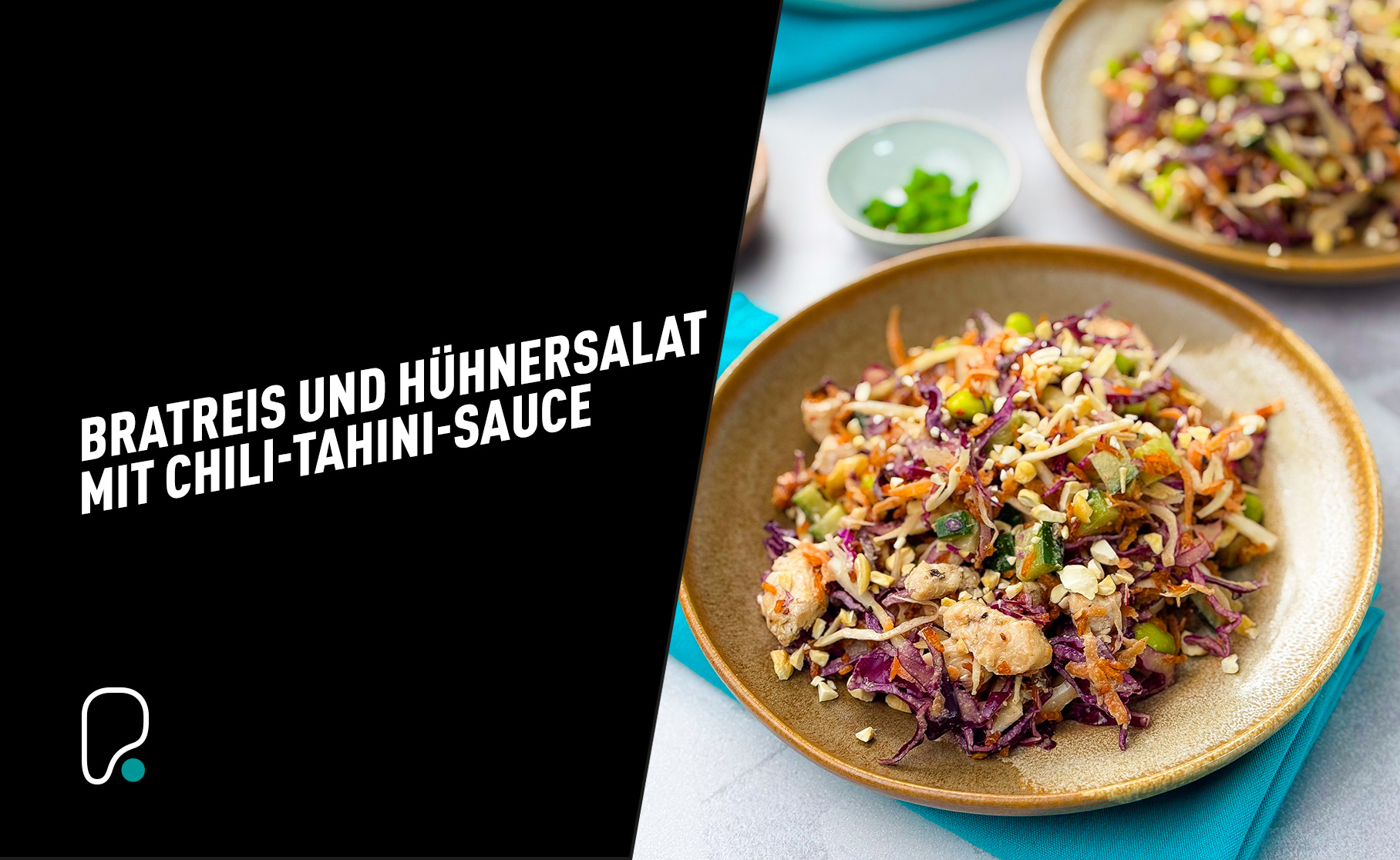 Bratreis und Pouletsalat mit Chili-Tahini-Sauce