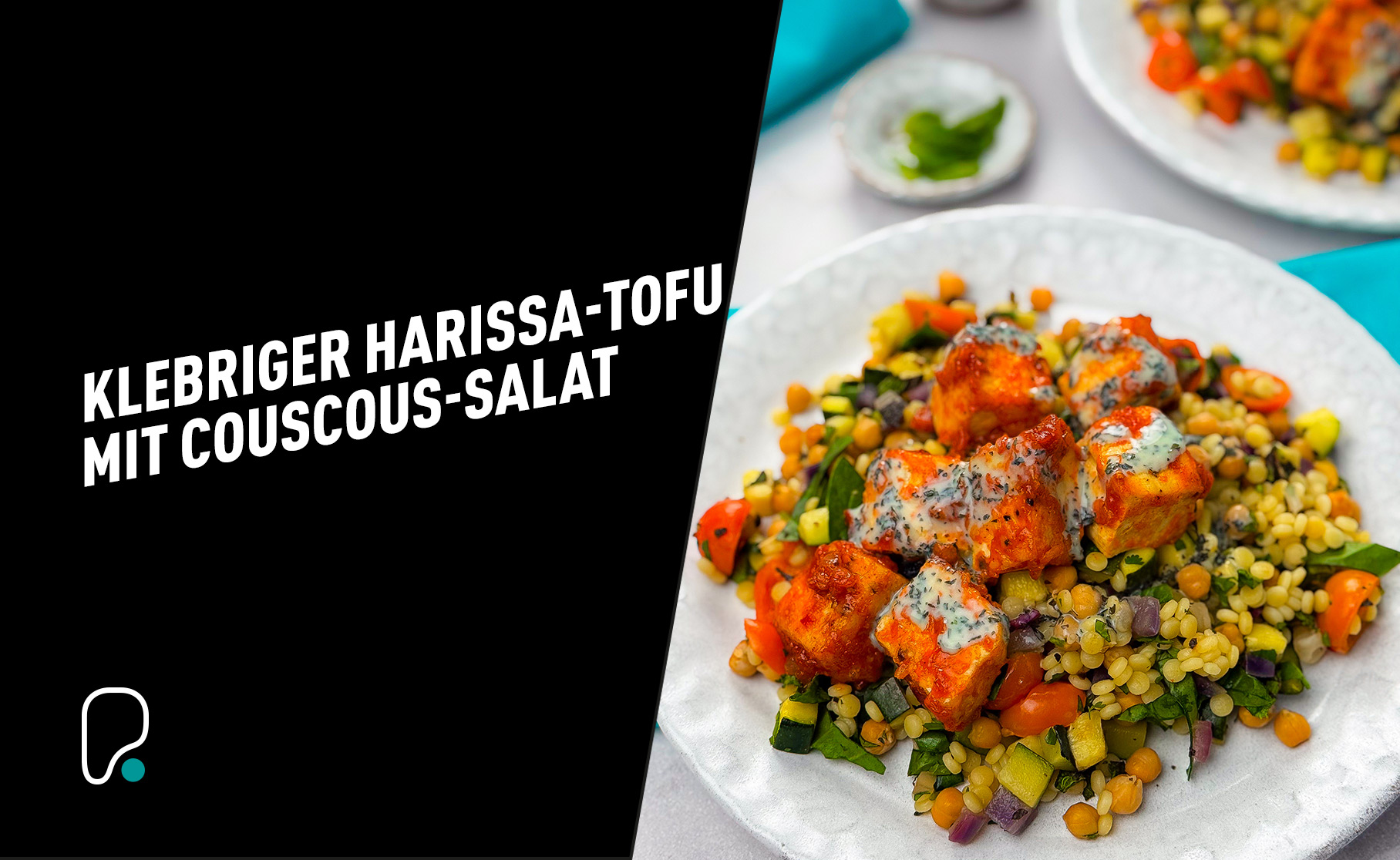 Recette de tofu à la harissa avec salade de couscous