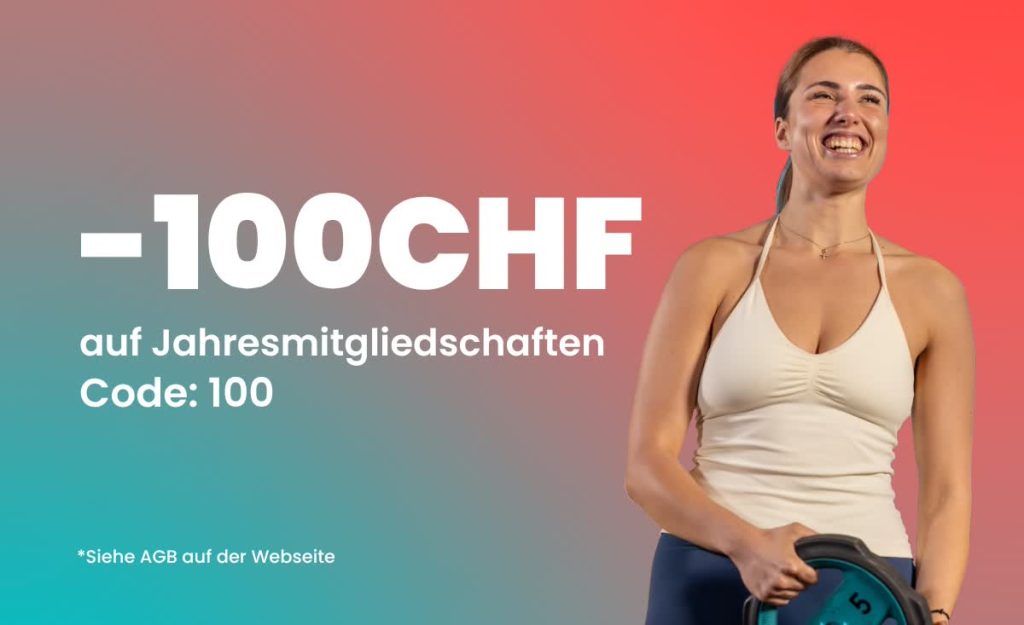 Bei PureGym sparst du CHF 100 auf deine Jahresmitgliedschaft!